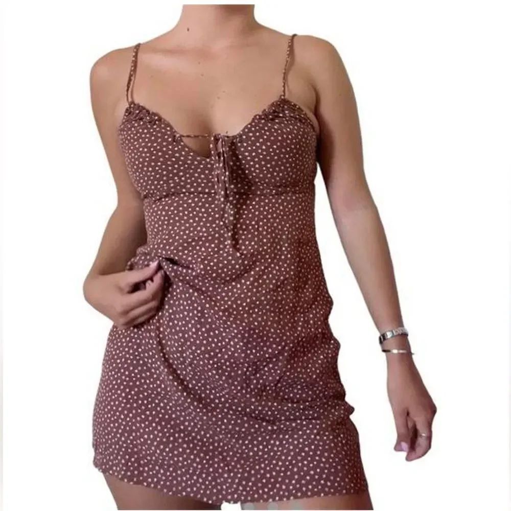 Pacsun LA Hearts Brown Tie Front Dress Women’s Large
